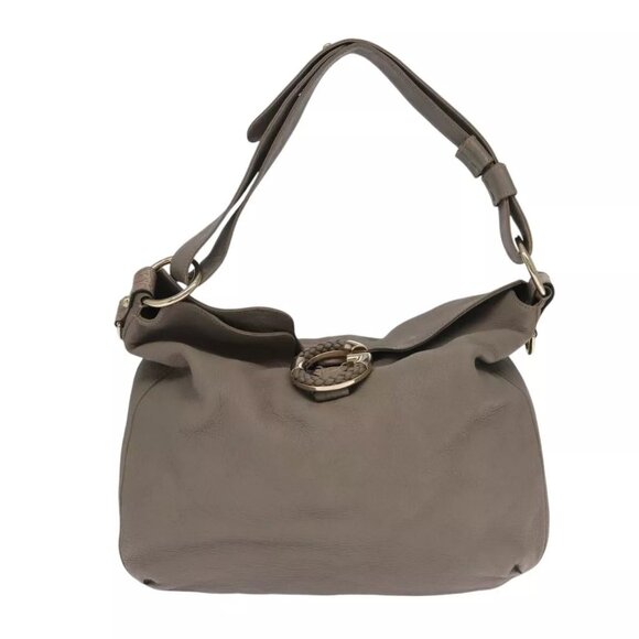 GUCCI Shoulder Bag Leather 2way Gray Silver 232931 Auth - Picture 4 of 16